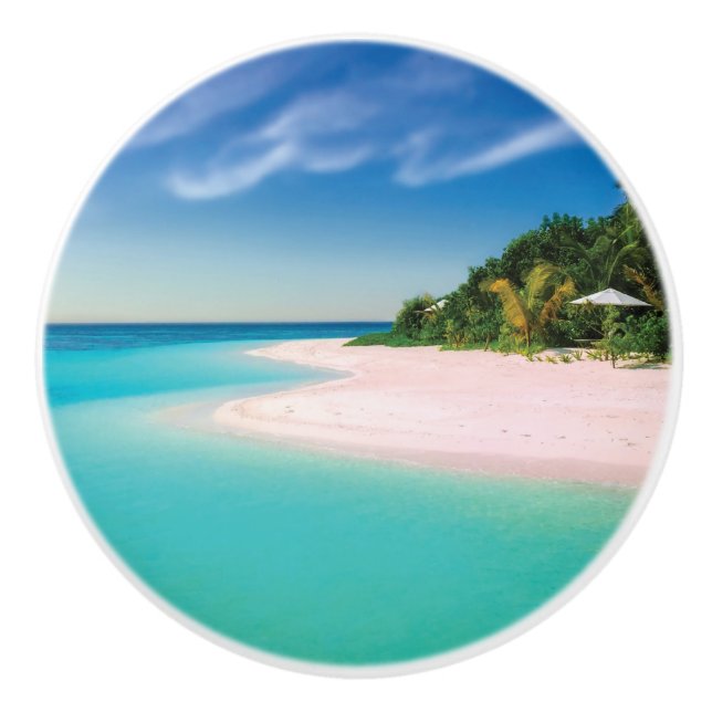 Pomo De Cerámica Playa agradable (Anverso)