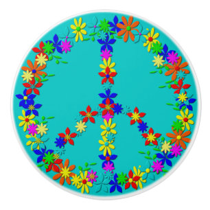 Pomo De Cerámica Poder floral de símbolo de paz