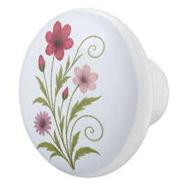 Pomo De Cerámica Poignée en Céramique fleur nature-rustique design