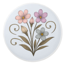 Pomo De Cerámica Poignée en Céramique joyeux printemps-floral