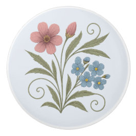 Pomo De Cerámica Poignée en Céramique petit bouquet nature