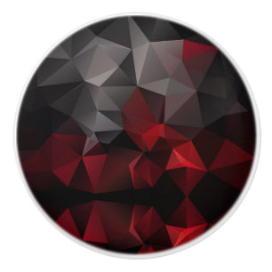 Pomo De Cerámica Polígono , negro y rojo