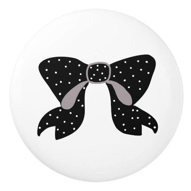 Pomo De Cerámica Polka Bow Knob (Anverso)