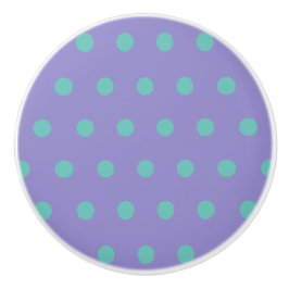 Pomo de cerámica Polka Dot (Lavanda y Aqua)