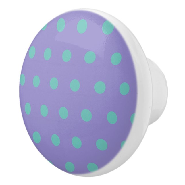 Pomo de cerámica Polka Dot (Lavanda y Aqua) (Derecha)