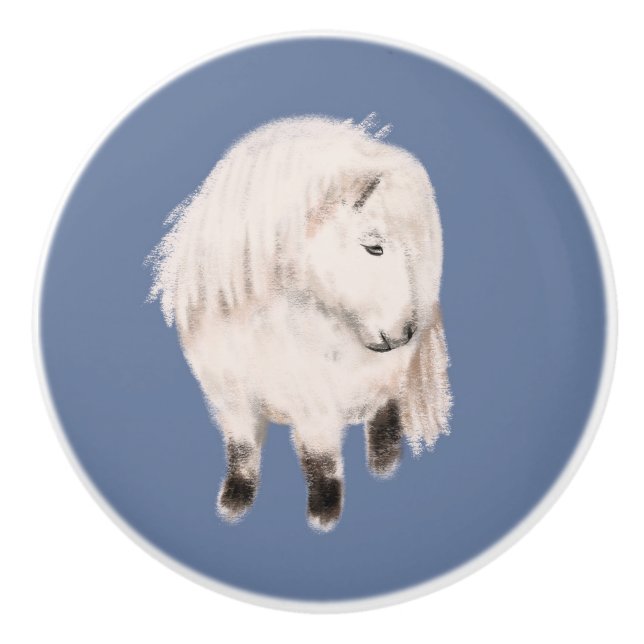 Pomo De Cerámica Poni Blanco (Anverso)