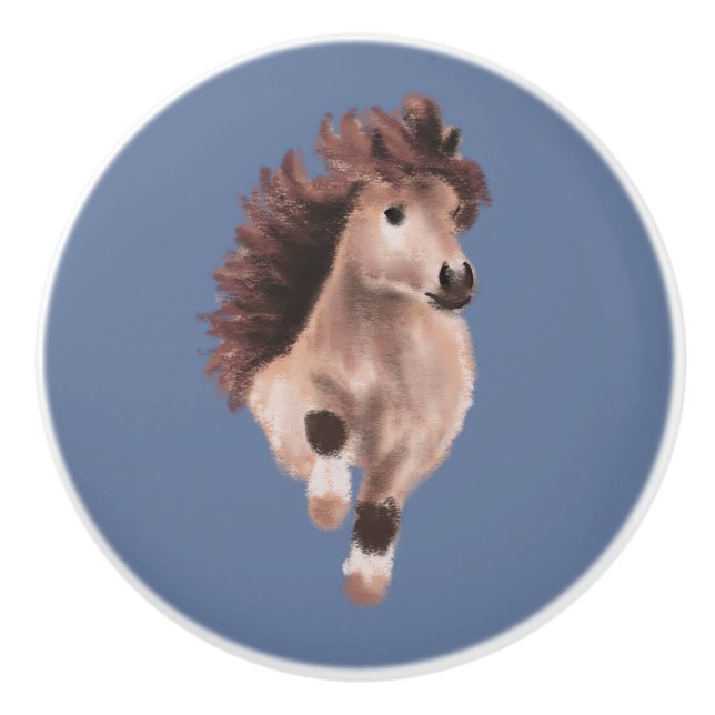 Pomo De Cerámica Poni Trotador  (Anverso)