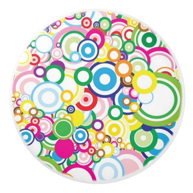 Pomo De Cerámica Porción de círculos vivos (Anverso)