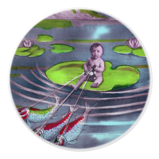 Pomo De Cerámica postal francesa de April Fool (Anverso)