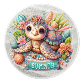 Pomo De Cerámica Preciosas tortugas bebés en llamas - Más en camino