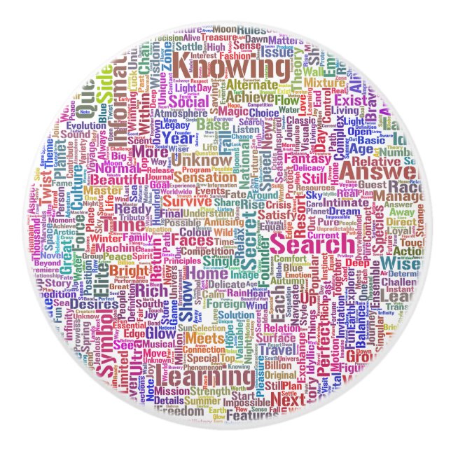 Pomo De Cerámica Pregunta Apprendre Nuage MotssTexte Motif Mensaje (Anverso)