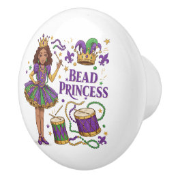 Pomo De Cerámica Princesa de las cuentas - Mardi Gras