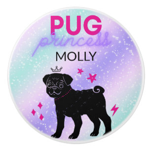 POMO DE CERÁMICA PRINCESO DE PUG NEGRO"