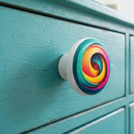 Pomo De Cerámica Profundización De La Ilusión Óptica De Swirls
