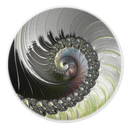 Pomo De Cerámica Psicodelasía Espiral Fractal Cerámica Knob
