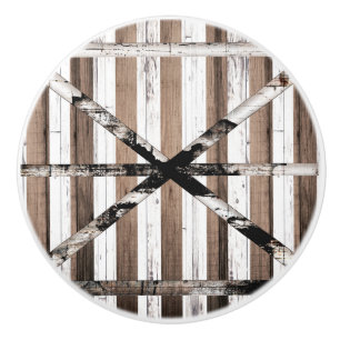 Pomo De Cerámica Puerta de granero rústica de madera múltiple blanc