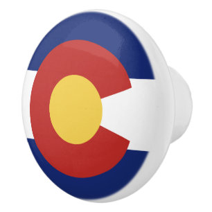 Pomo De Cerámica Puerta de la bandera de Colorado y perillas de arr