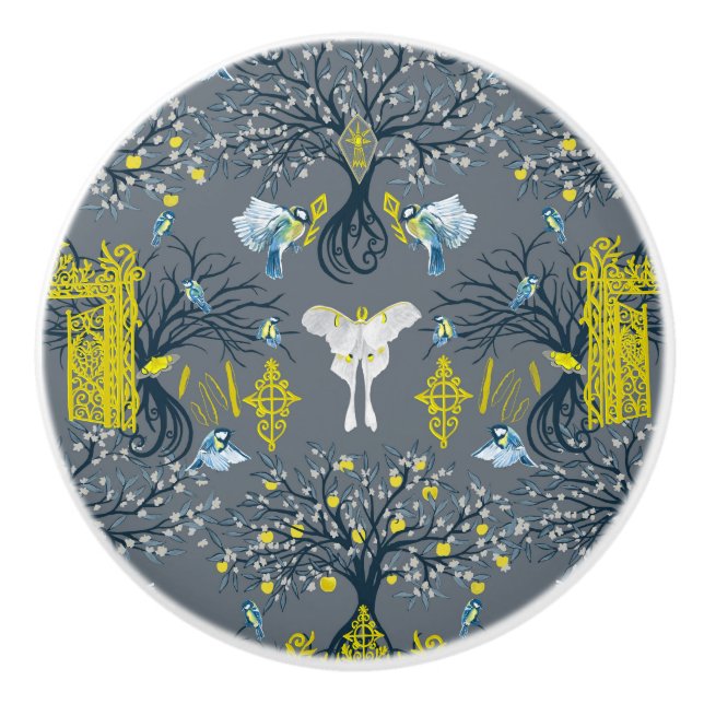 Pomo De Cerámica Puerta de Polilla Lunar (Anverso)