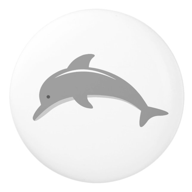 Pomo De Cerámica Puerta del vivero de delfín gris y perillas de caj (Anverso)