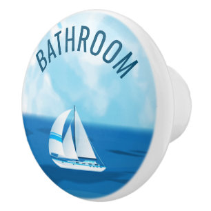 Pomo De Cerámica Puerta náutica del cuarto de baño del velero