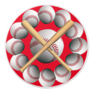 Pomo De Cerámica Puertas de cerámica de béisbol