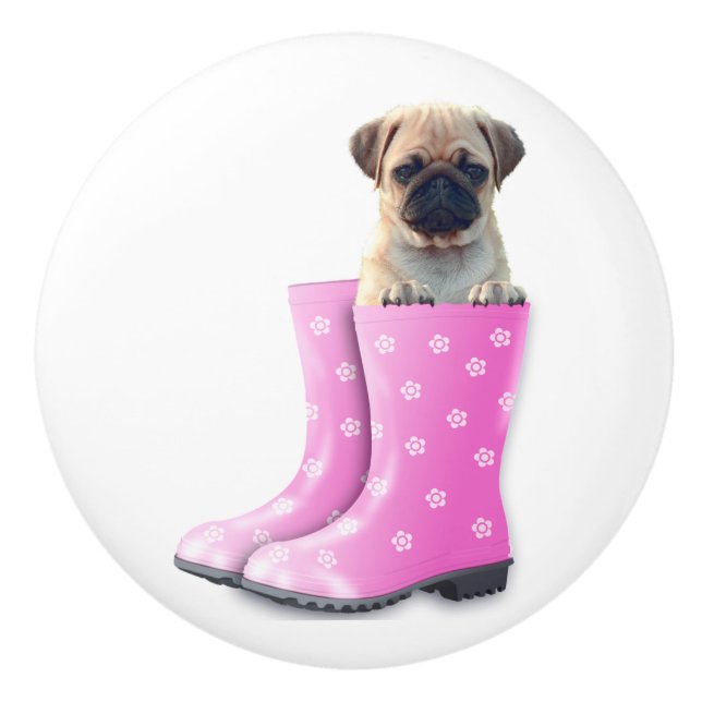 Pomo De Cerámica Pug (Anverso)