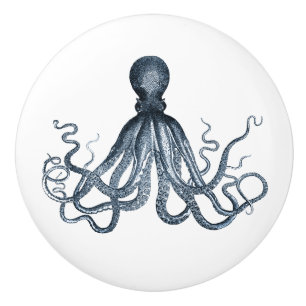 Pomo De Cerámica Pulpo azul
