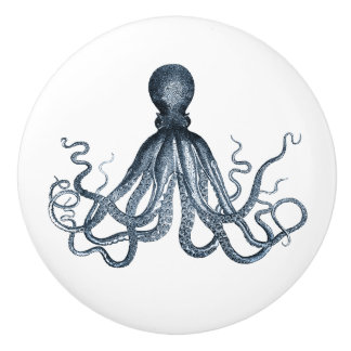 Pomo De Cerámica Pulpo azul