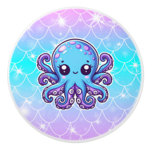 Pomo De Cerámica Pulpo azul lindo