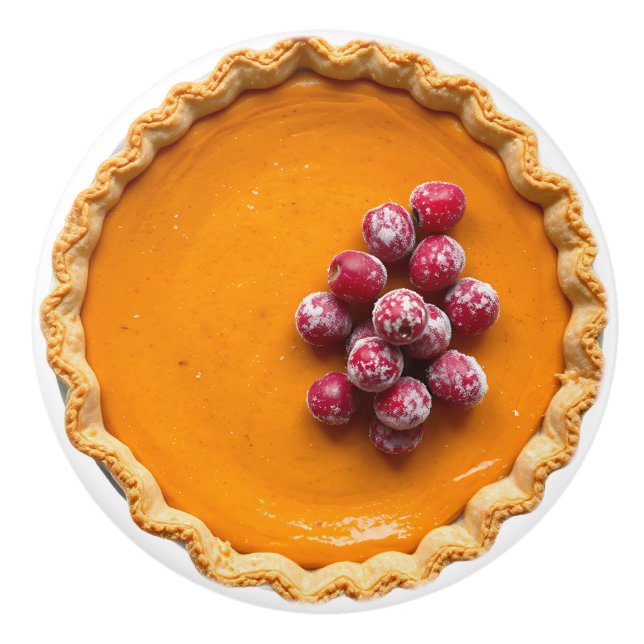 Pomo De Cerámica Pumpkin Pie with Sugared Cranberries (Anverso)