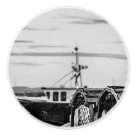 Pomo De Cerámica Punado de puerta, foto barco pesquero