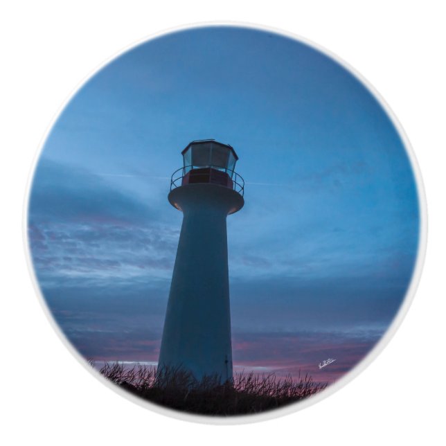 Pomo De Cerámica Punado de puerta, foto faro (Anverso)