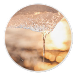 Pomo De Cerámica punado de puerta, sol a través del hielo