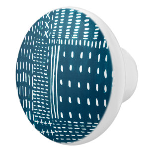 Pomo De Cerámica Puntadas de Sashiko