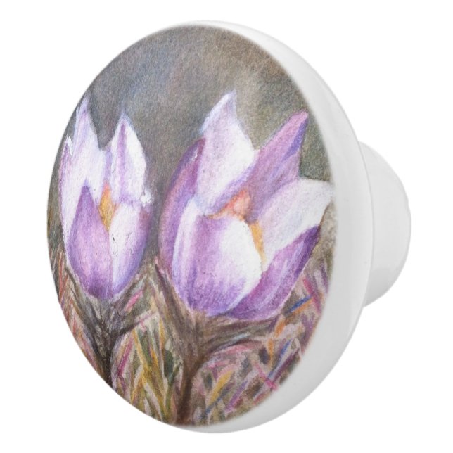 POMO DE CERÁMICA PURPLE CROCUSES CERAMIC KNOB (Derecha)