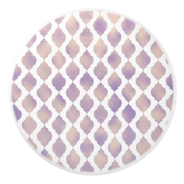 Pomo De Cerámica Purple Gold Arabian Marroquí Glam Tema Indio (Anverso)