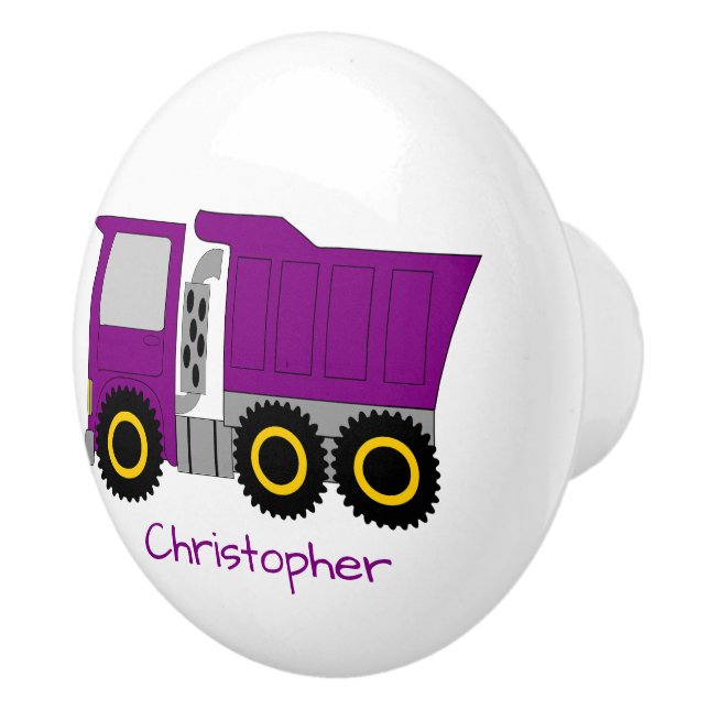 Pomo De Cerámica Purple Truck Design Personalised (Derecha)