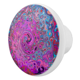 Pomo De Cerámica Púrpura, azul y rojo Resumen Swirte retro