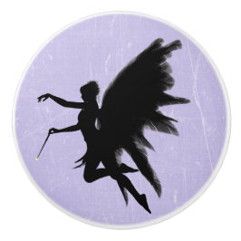 Pomo De Cerámica Púrpura de hadas negra de la madre de dios o botón