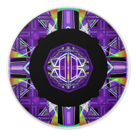 Pomo De Cerámica Púrpura W3