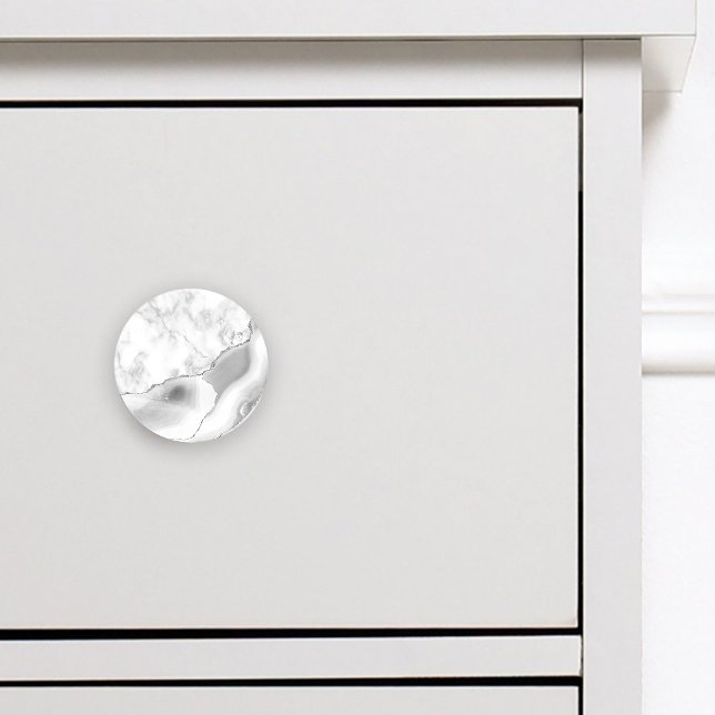 Pomo De Cerámica Purpurina de plata de ácaros de mármol blanco gris (Subido por el creador)