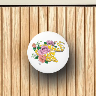 Pomo De Cerámica Python albino blanco amarillo