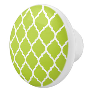 Pomo De Cerámica Quatrefol verde Apple marroquí
