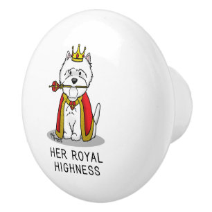 Pomo De Cerámica Queen Westie Dog West Highland White Terrier