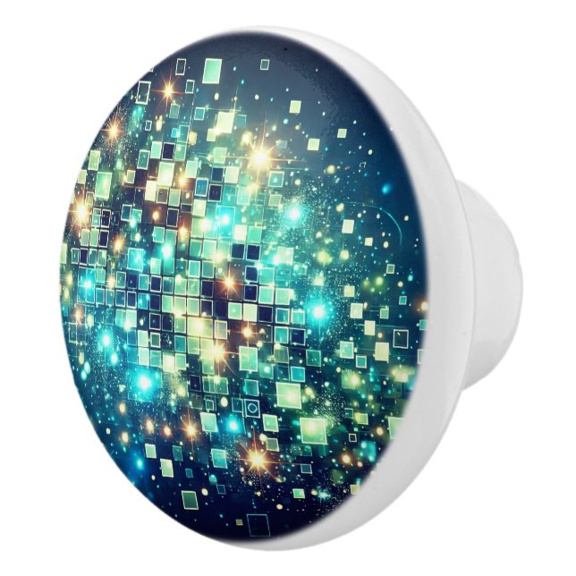 Pomo De Cerámica Radiant Pixel Bokeh (Derecha)