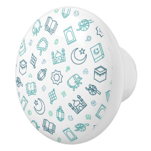 Pomo De Cerámica Ramadan Doodles Knob