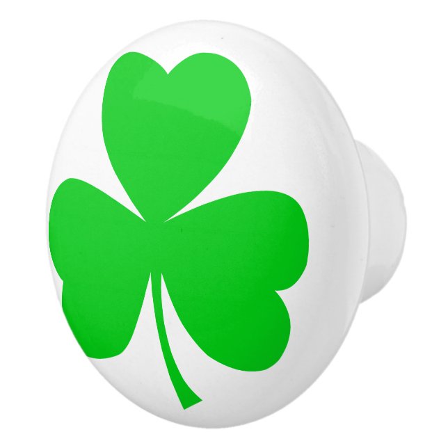 Pomo De Cerámica Ramante irlandés Shamrock Green White (Derecha)