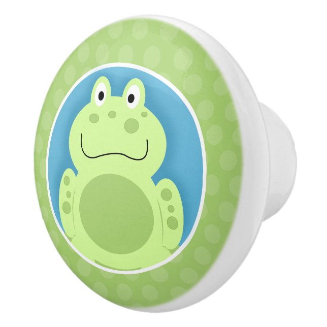 Pomo De Cerámica Rana Verde Infantil Cute (Derecha)