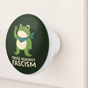 Pomo De Cerámica Ranas Contra el Fascismo Protesta de Rana de Portl