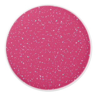 Pomo De Cerámica Raspberry Paint Speckled Pastel Splatter Paint Pai